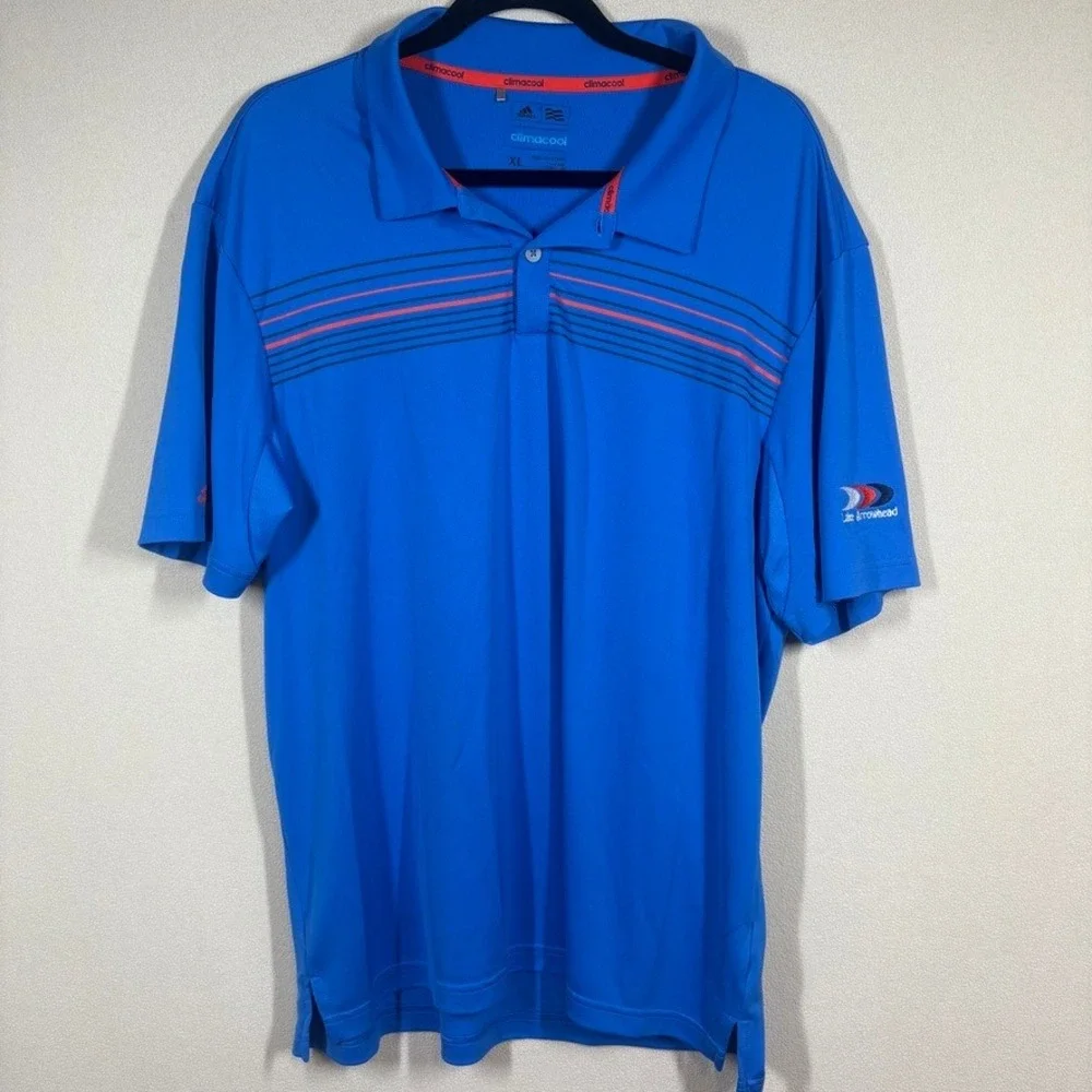 Adidas Climacool Lake‎ Arrowhead Golf Polo Lot of 2 Sz XL Blue/White Athletic